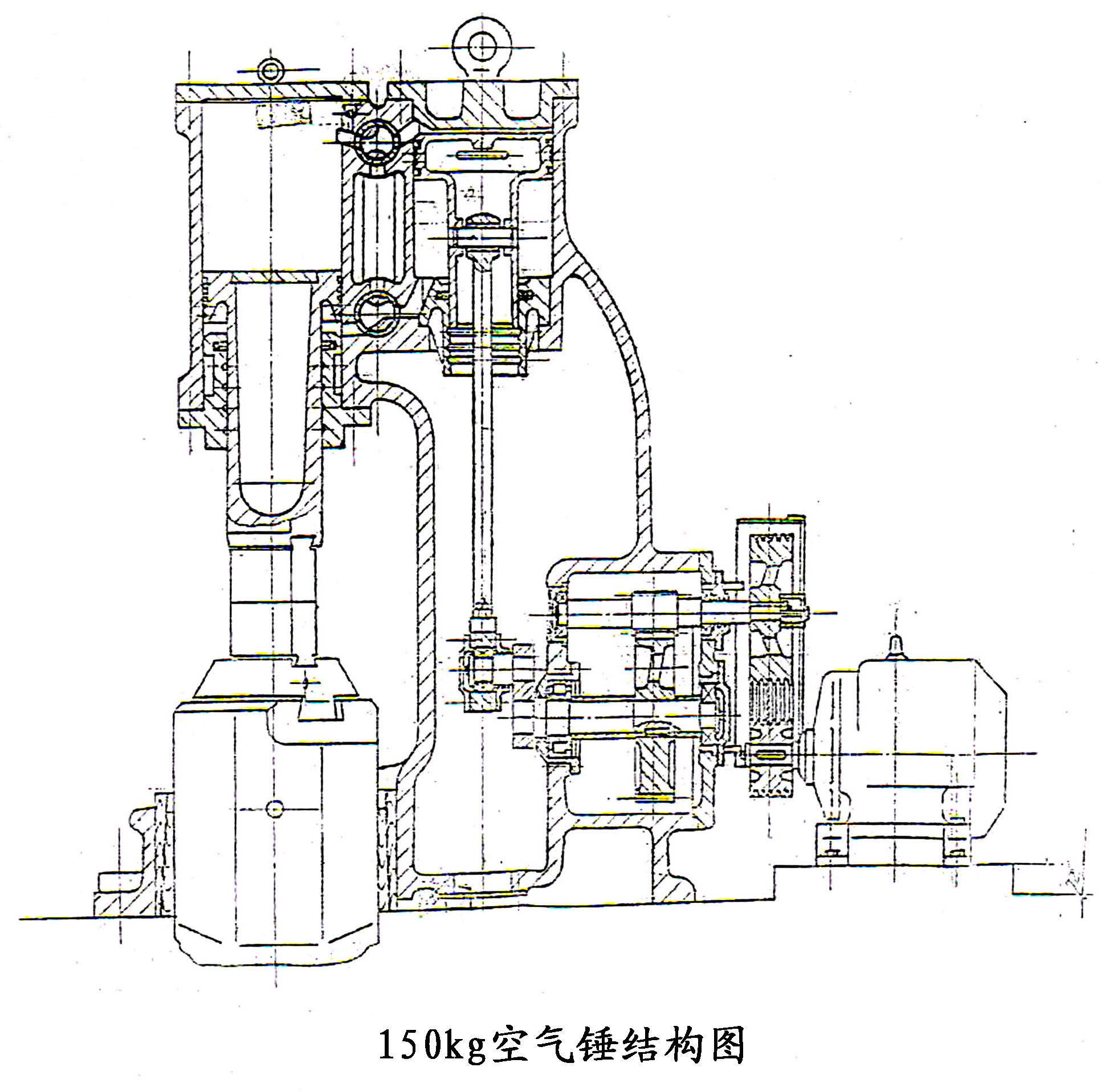 C41-150kg分体式空气锤结构图