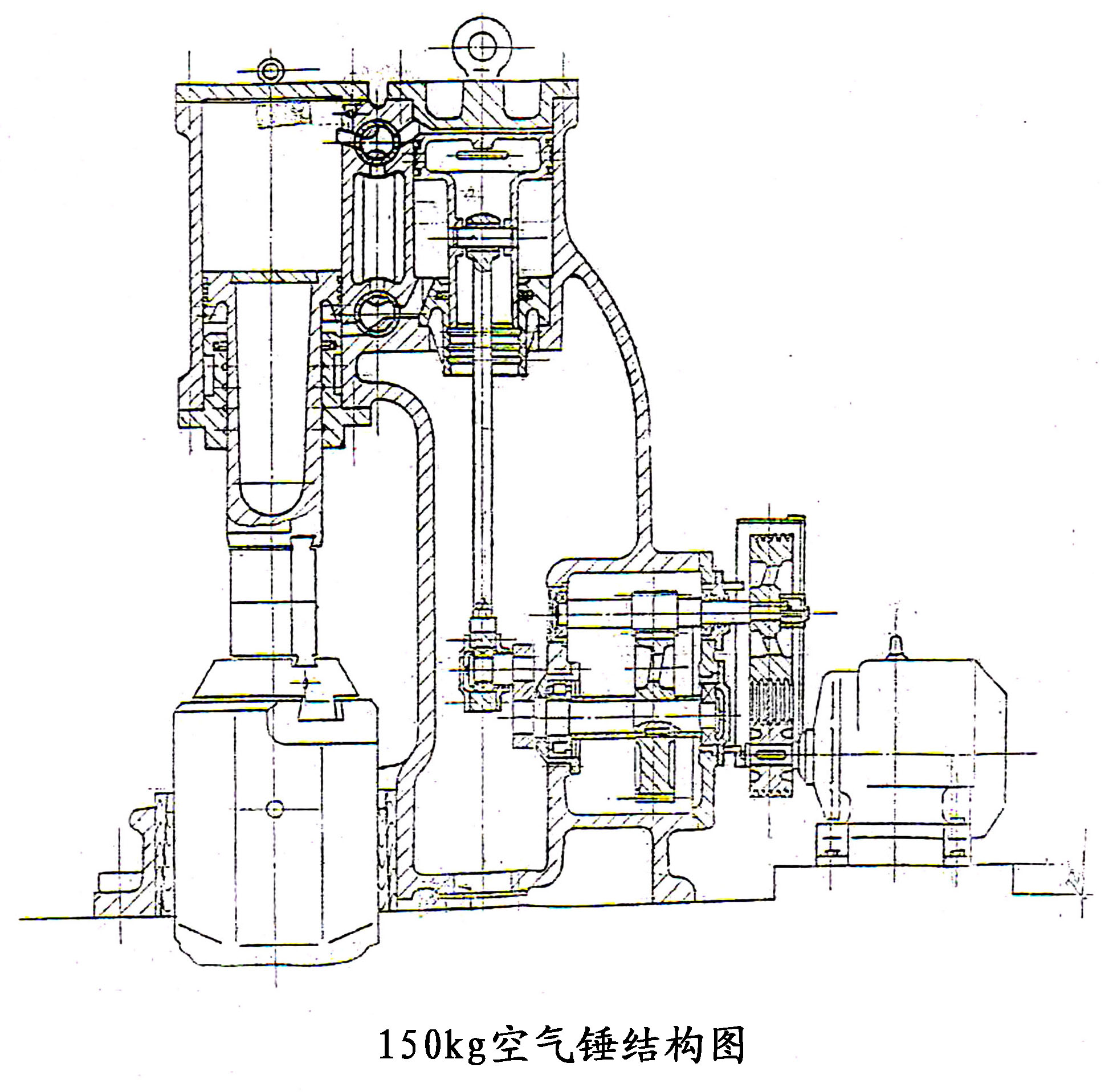 C41-150kg分体式空气锤结构图 C41-150kg分体式空气锤结构图